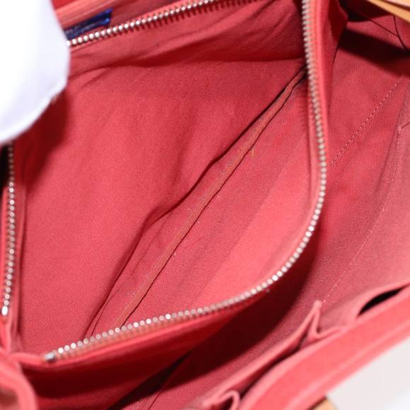 BURBERRY Blue Label Hand Bag Canvas Leather Orange Brown Auth ti2027 - Picture 12 of 16